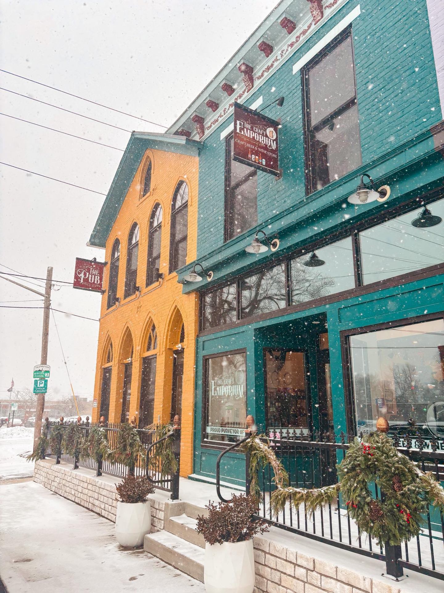 The Craft Emporium bottle shop in winter, Bellefontaine Ohio